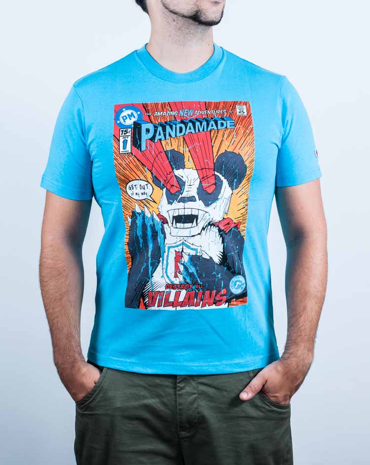 t-shirt, comic book, illustration, panda